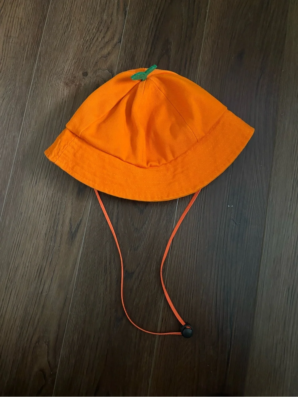 Kids Orange Pumpkin Hat with Chin Strap